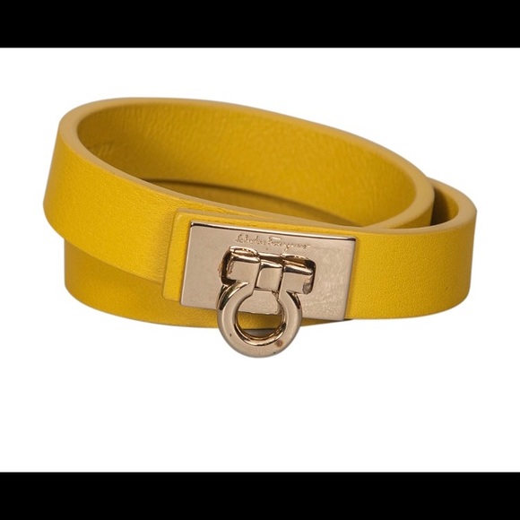 Salvatore Ferragamo Jewelry - Ferragamo leather double wrap Gancini lock bracelet
